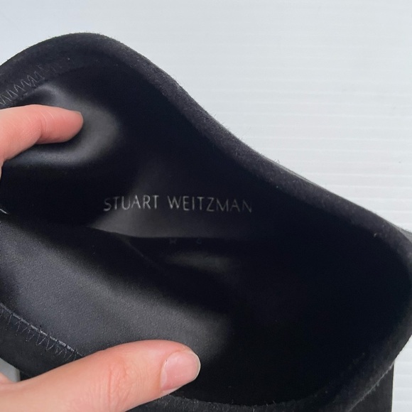 Stuart Weitzman OTK Lowland Boots Shoes Suede Over the Knee Black - Picture 13 of 16